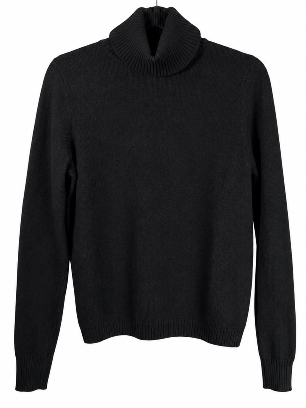 Gentle Herd Solid Black 100% Cashmere Long Sleeve Turtleneck Sweater Size Small